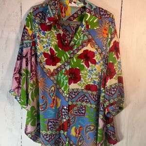 Cynthia Rowley Multicolor Floral Button Down Blouse